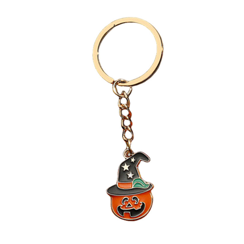 Wholesale of New Halloween Pumpkin Bat Alloy Keychains